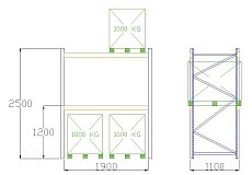 Pal-Rack 2500 box 1900 / 1000 kg / základný box