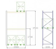 Pal-Rack 3500 box 1900 / 1000 kg / základný box