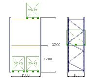 Pal-Rack 3500 box 1900 / 500 kg / základný box