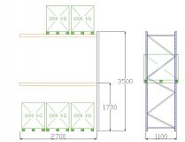 Pal-Rack 3500 box 2700 / 1000 kg / ďalší box
