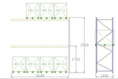 Pal-Rack 3500 box 3600 / 950 kg / ďalší box
