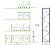 Pal-Rack 5000 box 3600 / 500 kg / ďalší box